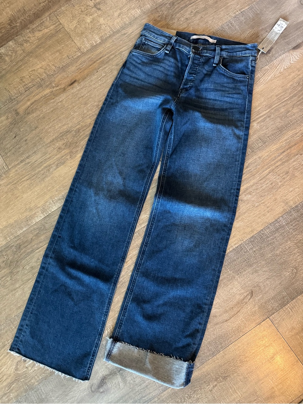 NWT Hudson Rosie High-Rise Wide-Leg Jeans Dover Wash 26x32 Covered Button Fly